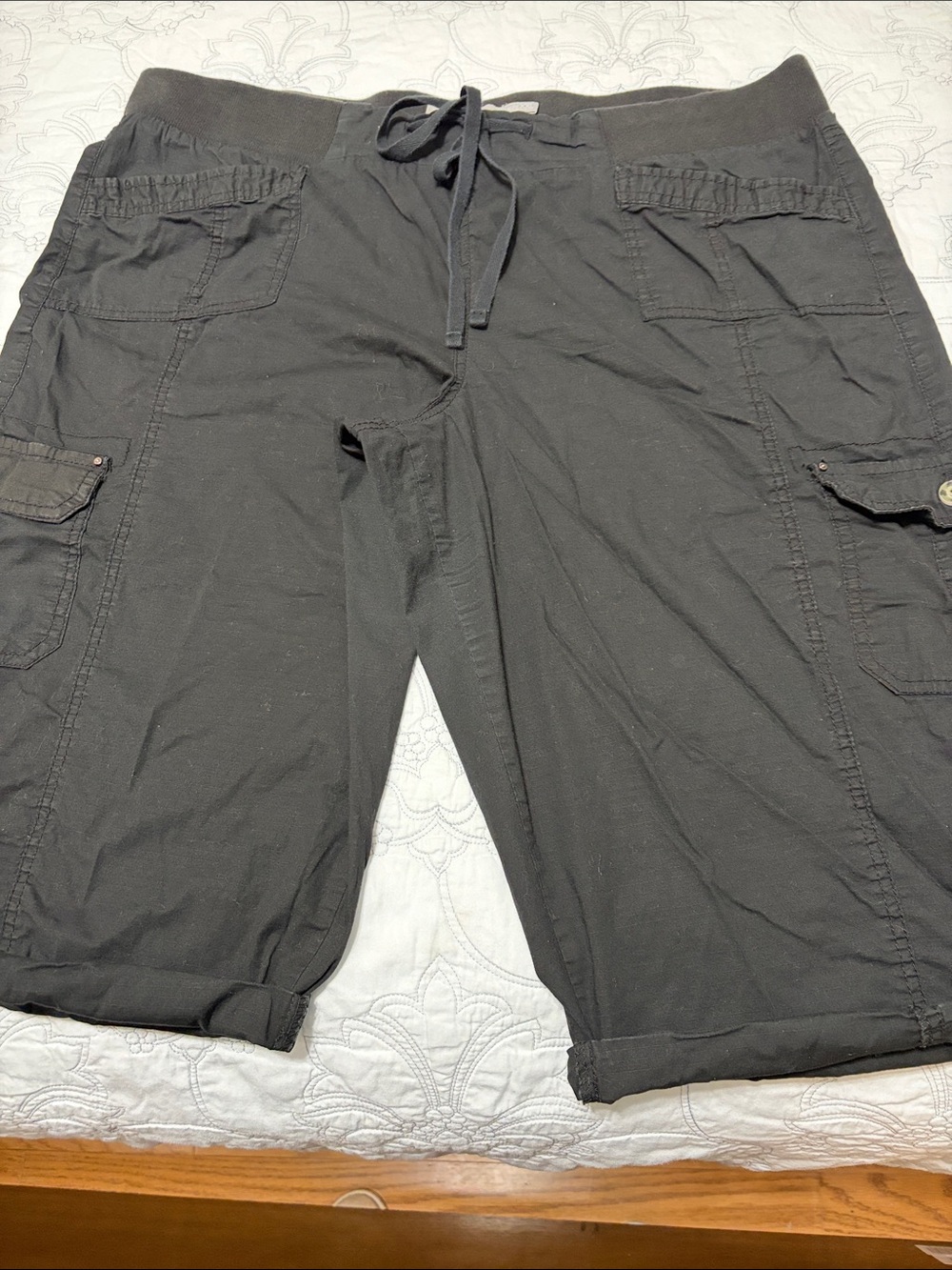 One5One Black Bermuda Long Knee Length Shorts Seem to be Cut Offs Size XXL